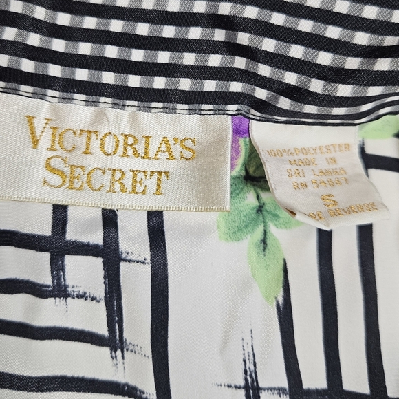 Vintage Victoria’s Secret Gold Label Floral Gingham Pajama Set size Small - Picture 6 of 7